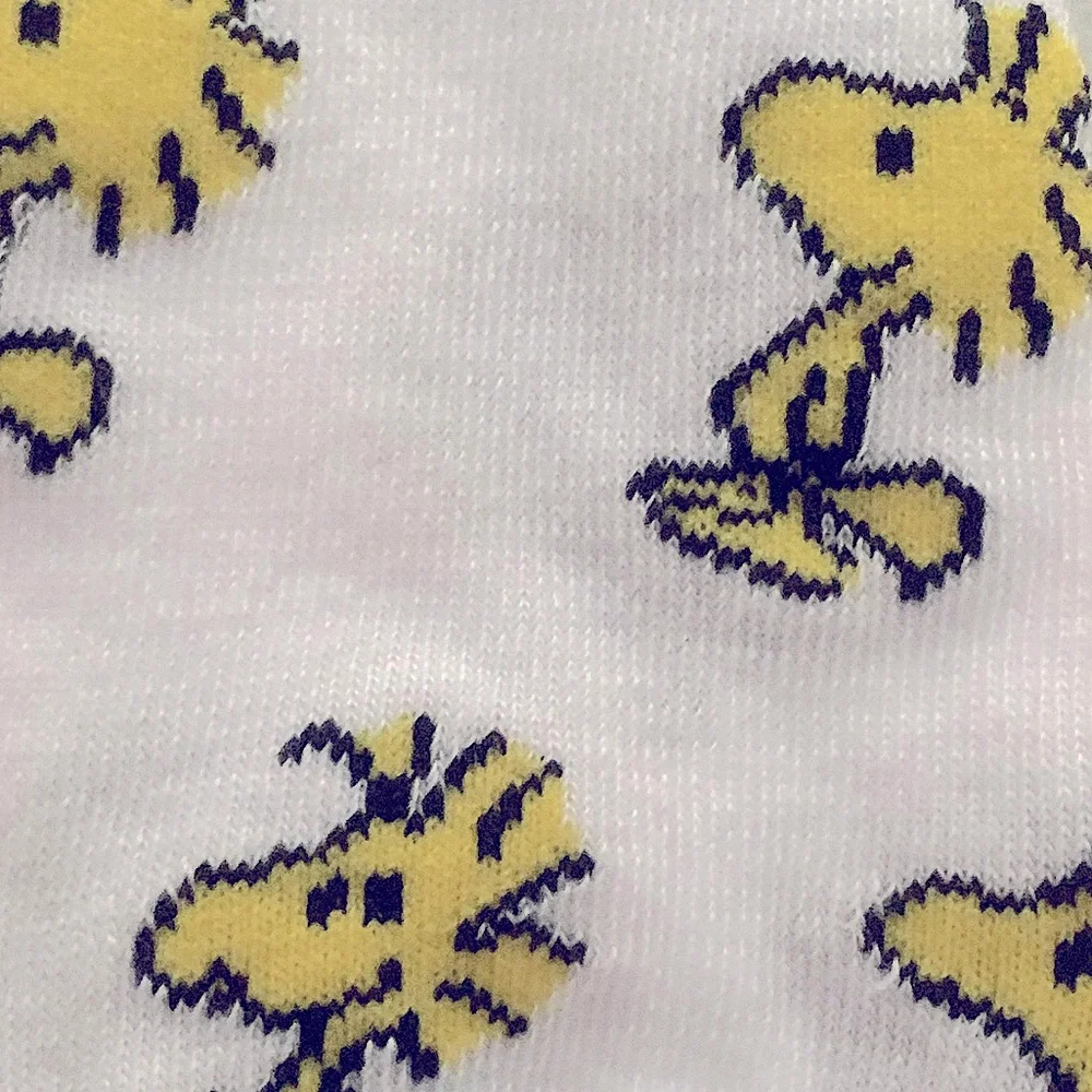 Peanuts Woodstock Women's No Shows Socks NEW size 4-10 unisex white yellow